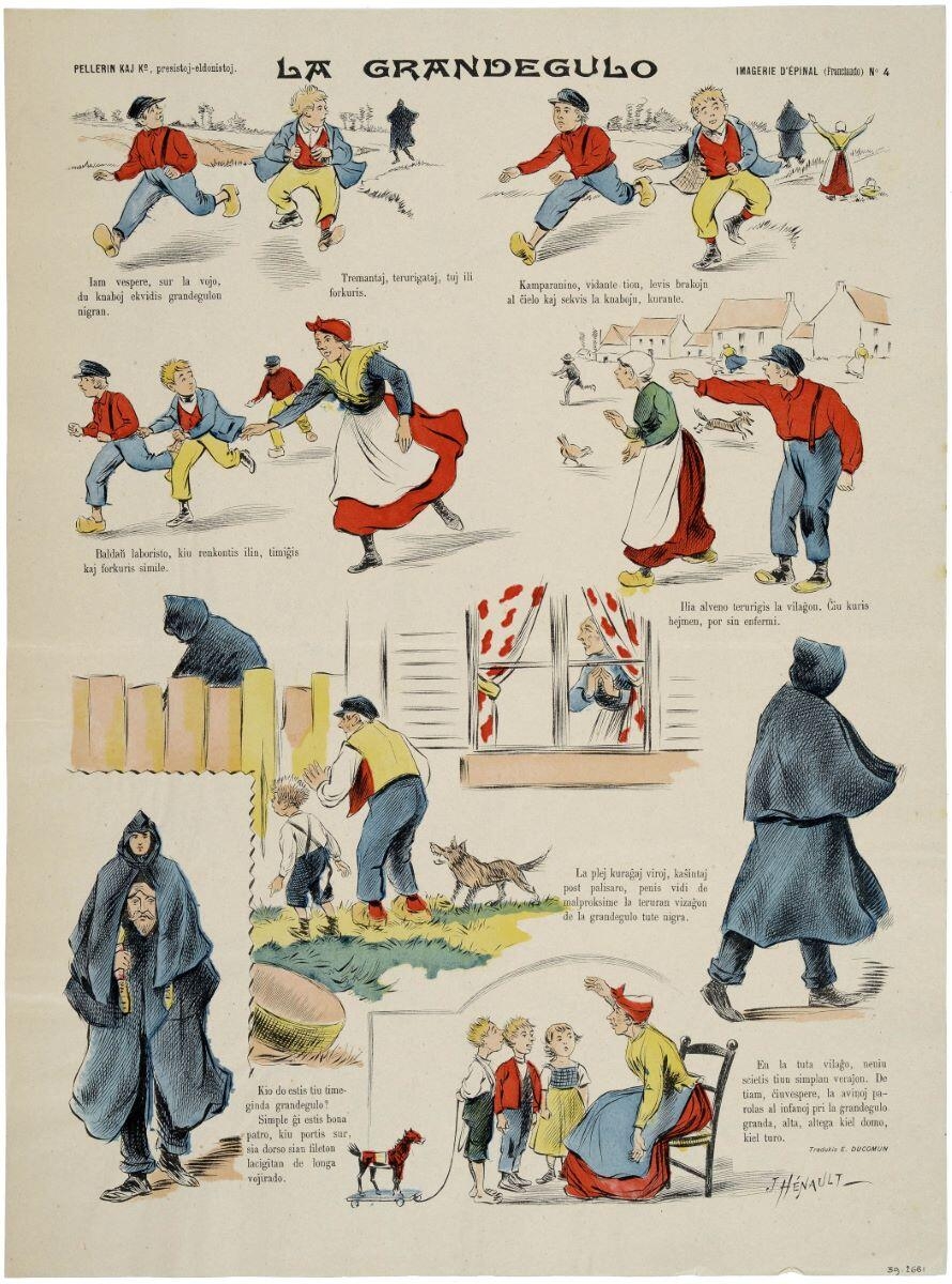 LA GRANDEGULO (titre inscrit, esperanto) ; le géant (titre traduit), Jules Hénault, 1905 dépôt légal