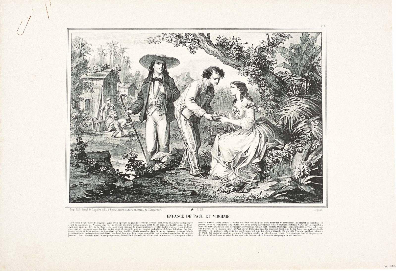 ENFANCE DE PAUL ET VIRGINIE. / N°.1. / N°.119. (titre inscrit), Charles Pinot, 1864