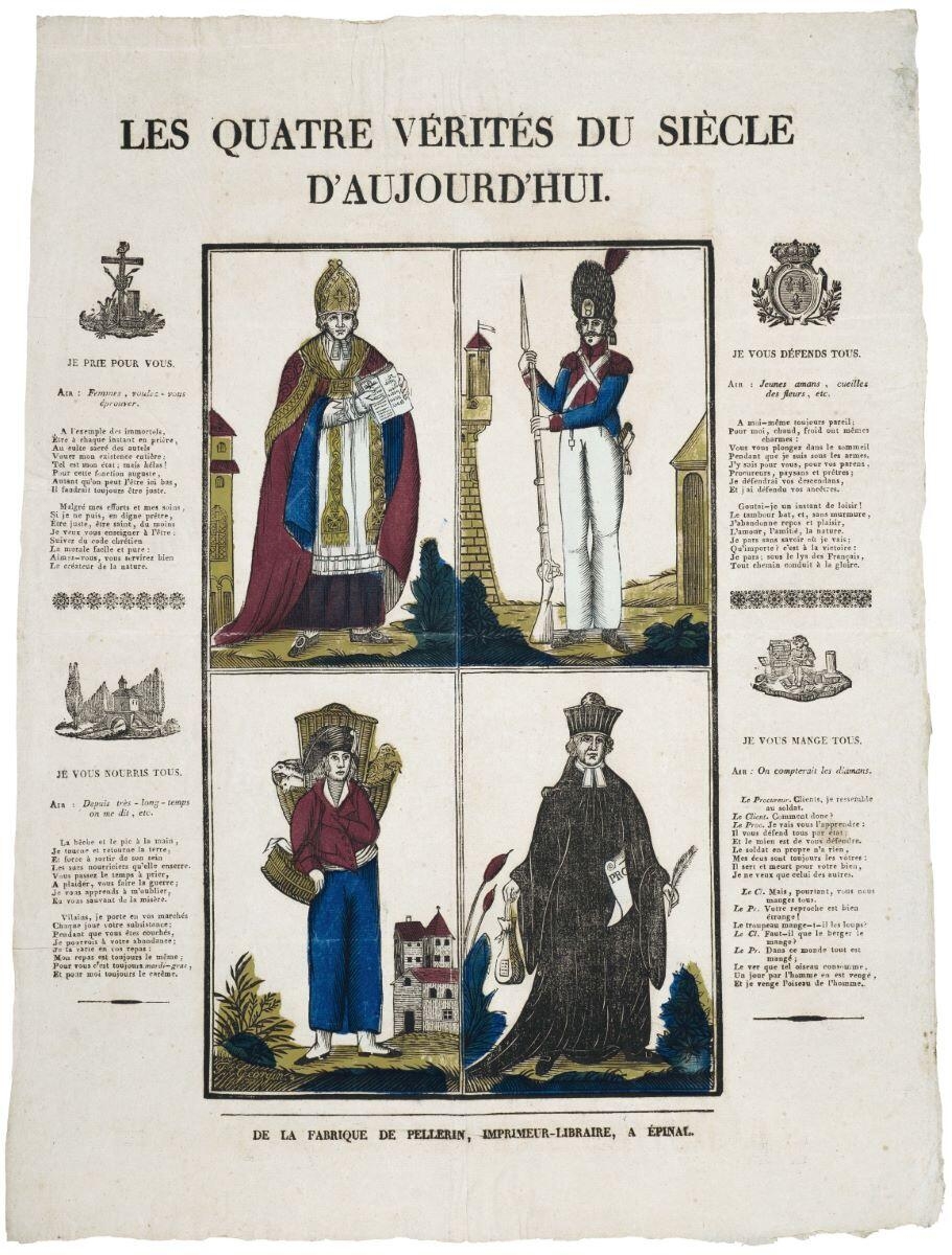 LES QUATRE VÉRITÉS DU SIÈCLE / D'AUJOURD'HUI. (titre inscrit), François Georgin, 1820 vers