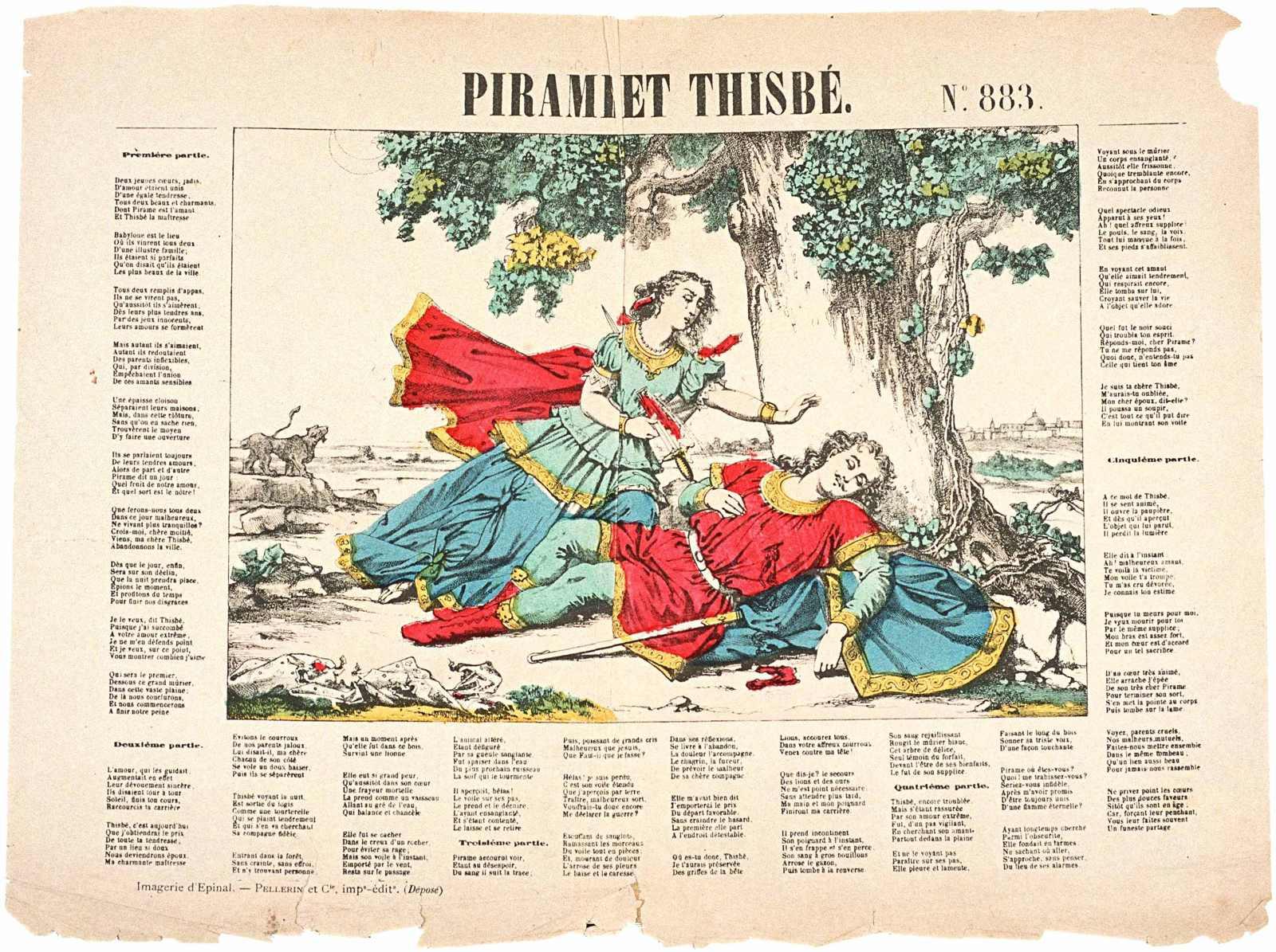 PIRAME ET THISBE. N°.883. (titre inscrit), Charles Pinot, 1888 après