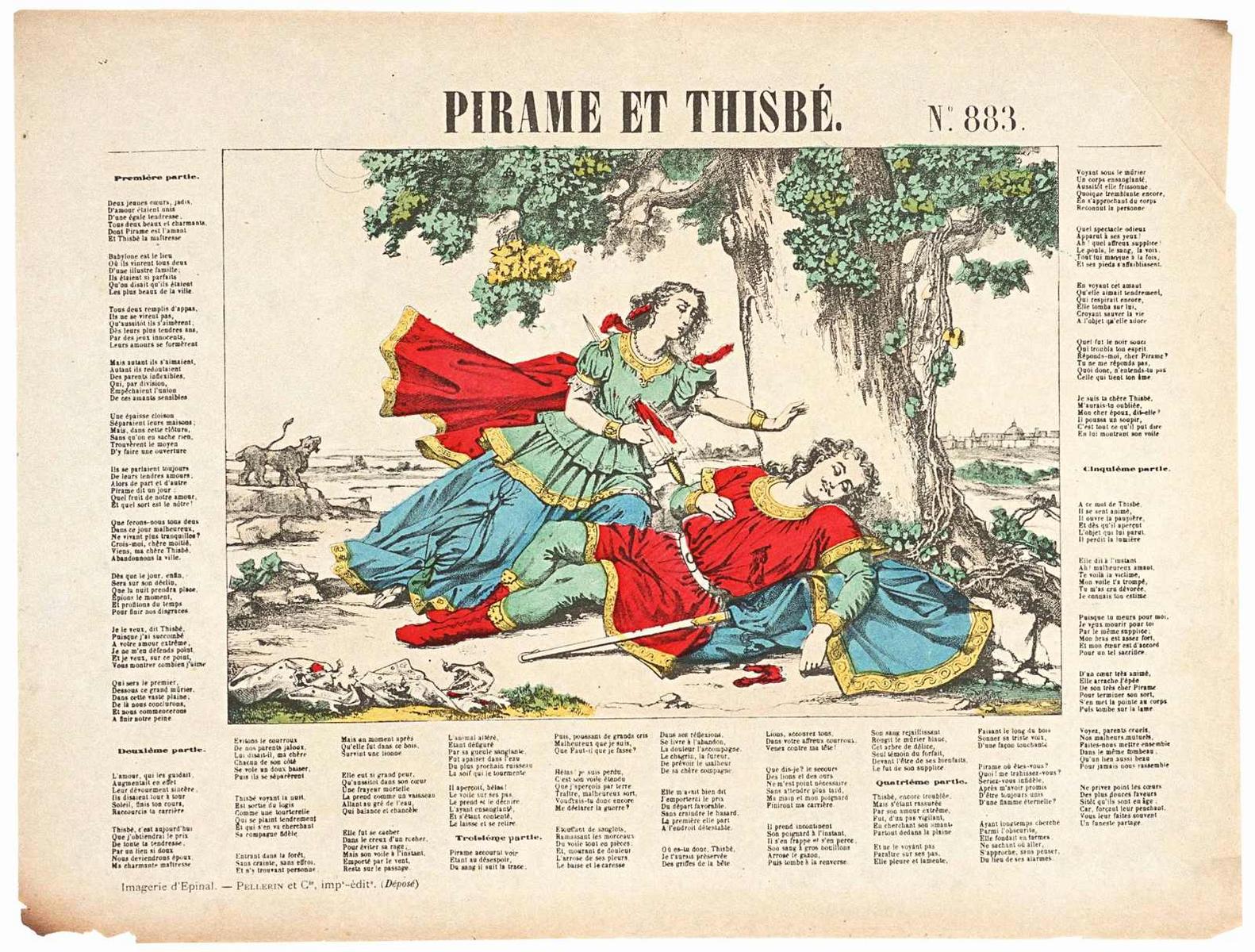 PIRAME ET THISBE. N°.883. (titre inscrit), Charles Pinot, 1888 après