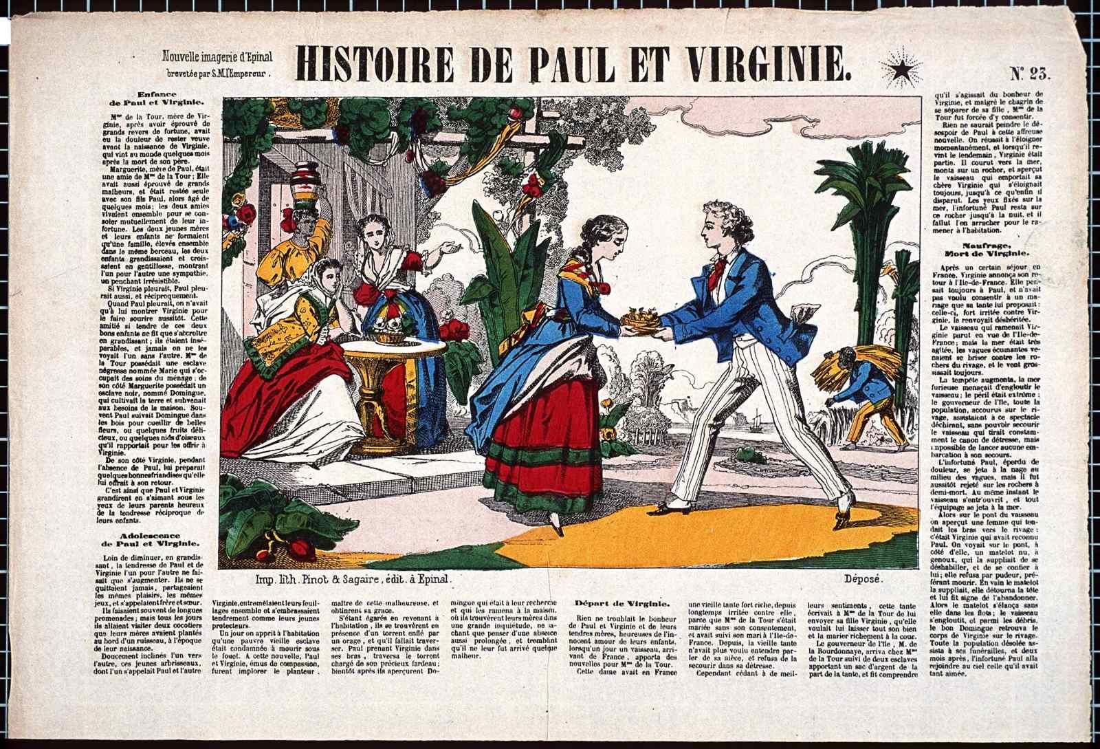 HISTOIRE DE PAUL ET VIRGINIE. N°.23. (titre inscrit), Charles Pinot, 1865
