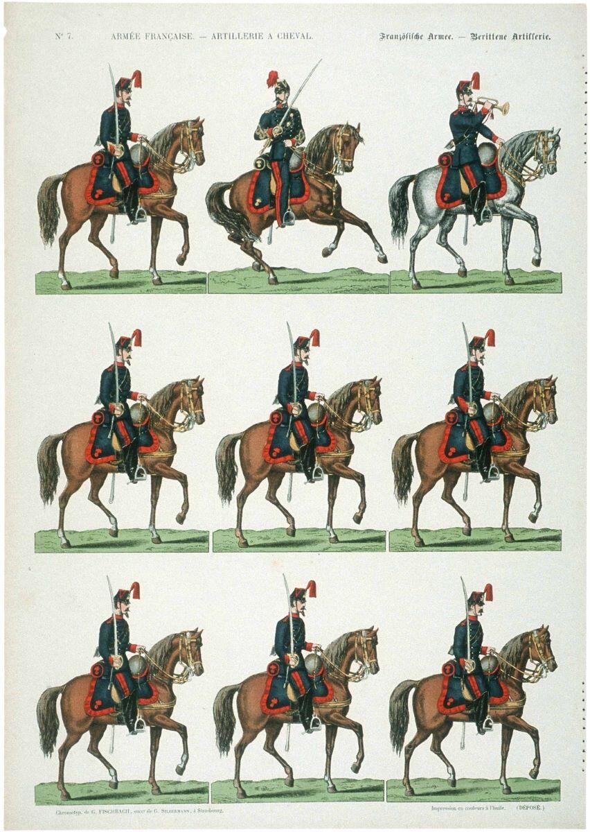 ARMEE FRANCAISE - ARTILLERIE A CHEVAL. N°7. (titre inscrit fr., all.)_0