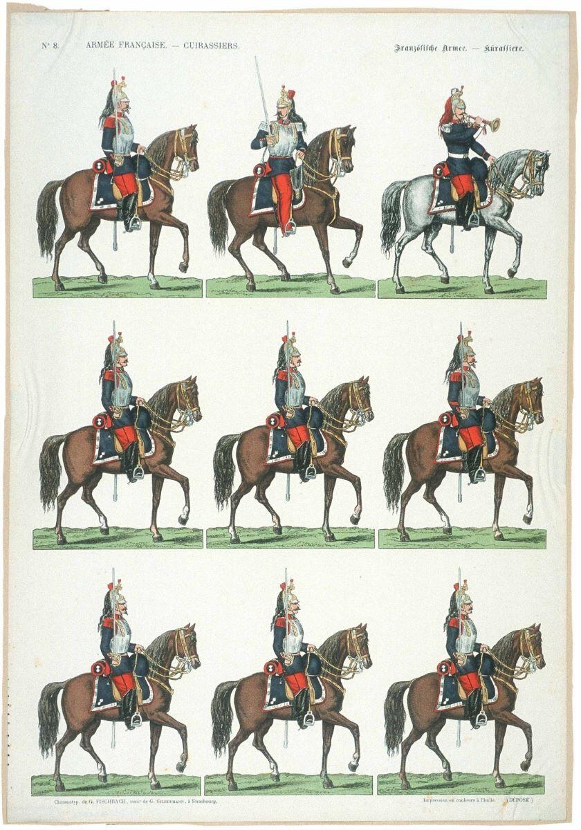ARMEE FRANCAISE - CUIRASSIERS. N°8. (titre inscrit fr., all.)_0