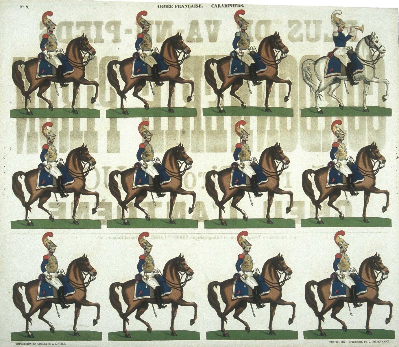 ARMEE FRANCAISE. - CARABINIERS. N°9. (titre inscrit)_0