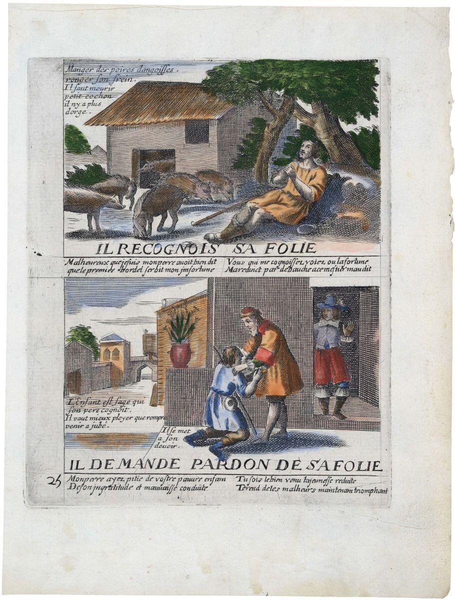 L'Enfant prodigue (titre factice) 25 (titre inscrit), Jacques Lagniet, 1647-1675