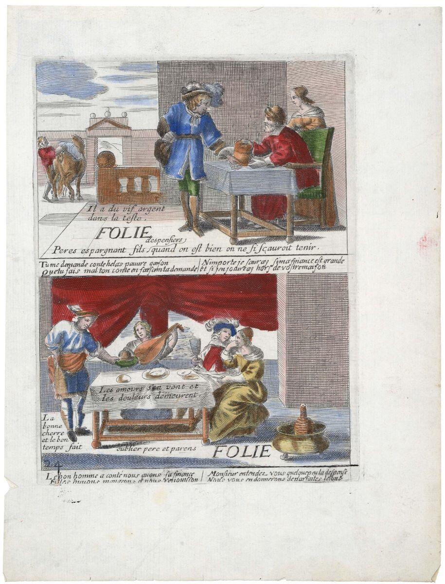 FOLIE 24 (titre inscrit) ; L'Enfant prodigue (titre factice), Jacques Lagniet, 1647-1675