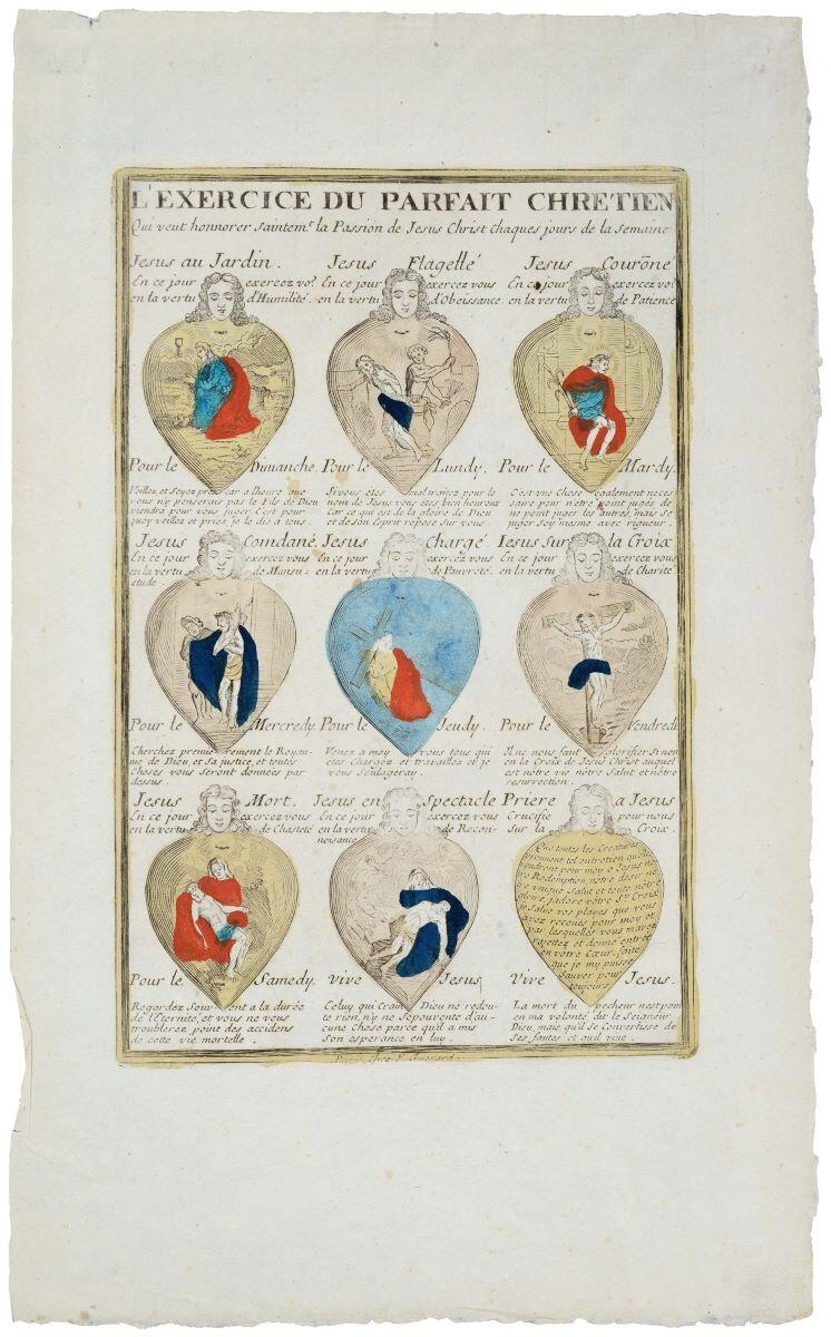 L’EXERCICE DU PARFAIT CHRETIEN (titre inscrit), Nicolas Guérard, 1ère moitié 18e siècle