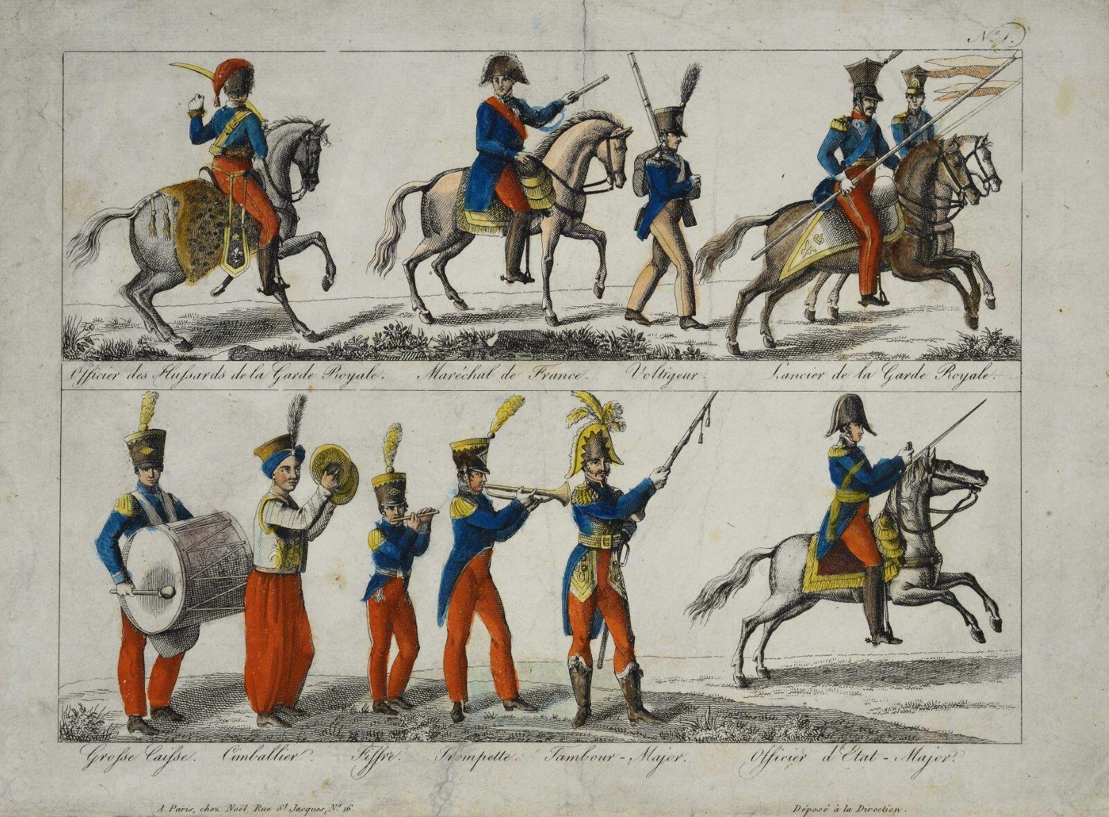 feuille de soldats (titre factice) ; N°= 1. (titre inscrit), Noël, 1815-1820