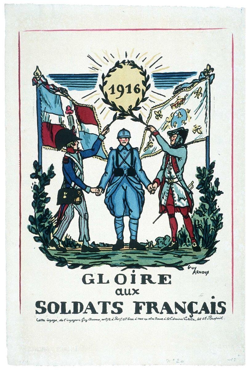 GLOIRE / aux / SOLDATS FRANCAIS (titre inscrit), Guy Arnoux, 1916