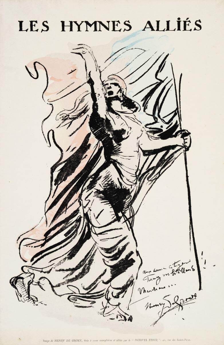 LES HYMNES ALLIÉS (titre inscrit), Henri De Groux, 1916 vers