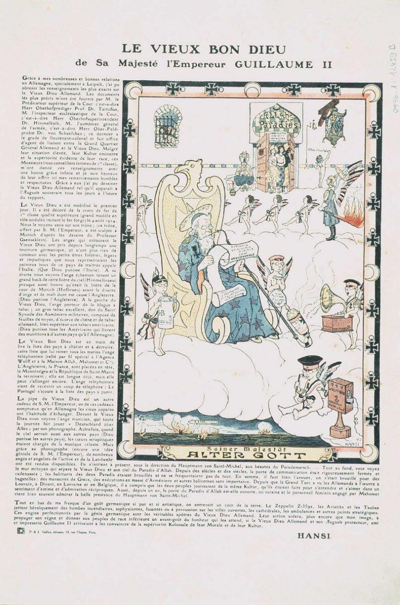 LE VIEUX BON DIEU / de sa Majeste l’Empereur GUILLAUME II (titre inscrit fr., all.), Hansi, 1915