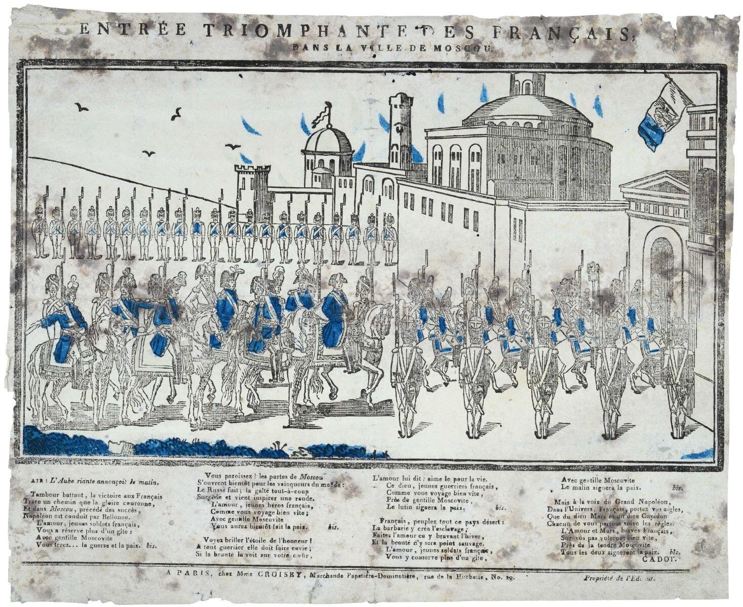 ENTRÉE TRIOMPHANTE DES FRANÇAIS, / DANS LA VILLE DE MOSCOU. (titre inscrit), Louis-François Charon, 1812 dépôt légal