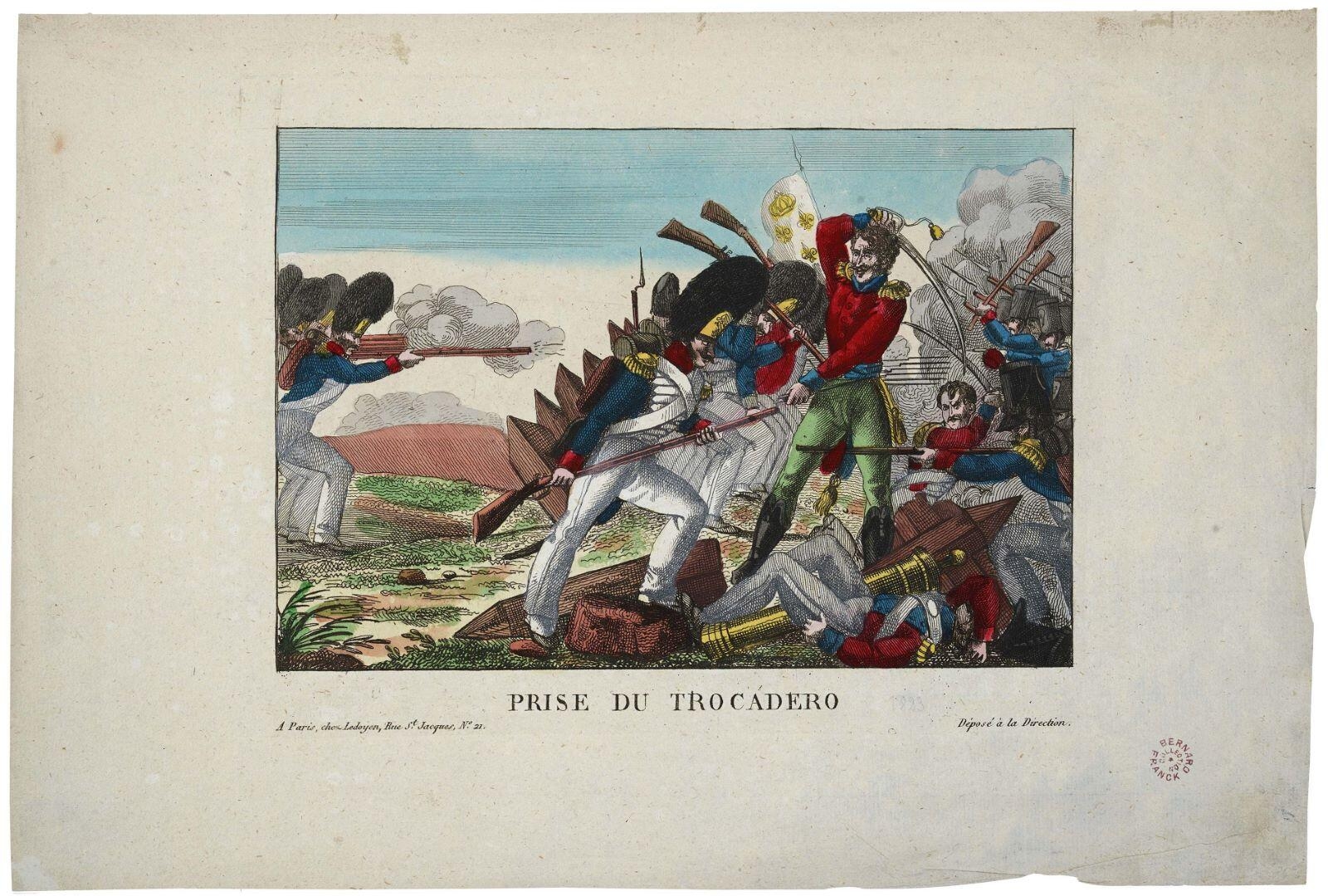 PRISE DU TROCADERO (titre inscrit), Ledoyen, 1828 dépôt légal,1849