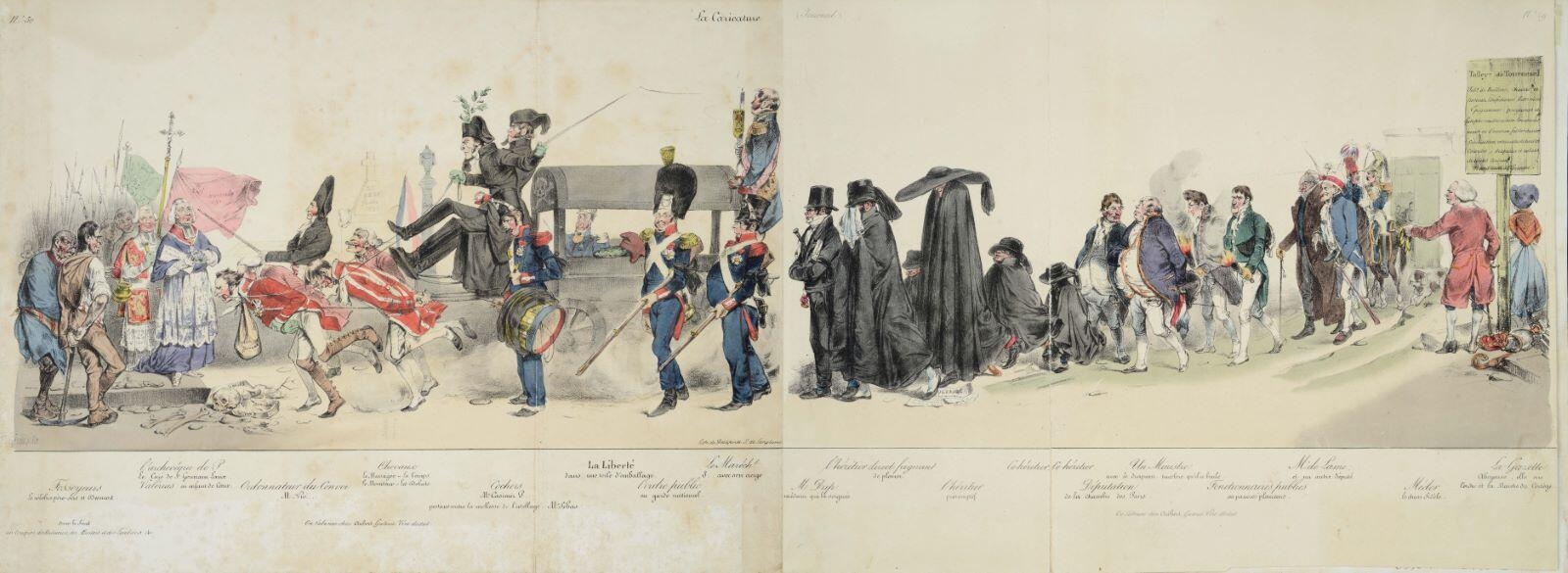 La Caricature (Journal) N° 49 N° 50 (titre inscrit) ; Le caranaval politique : enterrement de la liberté (titre factice)_0