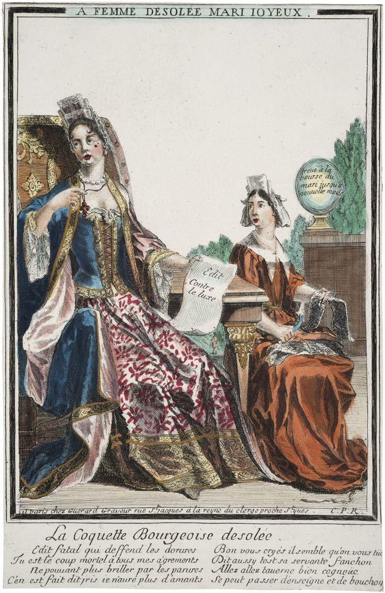 A FEMME DESOLEE MARI JOYEUX. (titre inscrit), Nicolas Guérard, 1700 de