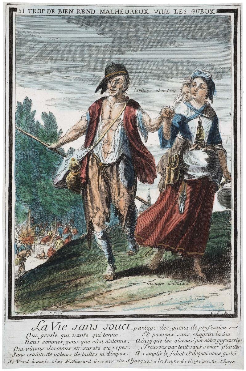 SI TROP DE BIEN REND MALHEUREUX, VIVE LES GUEUX. (titre inscrit), Nicolas Guérard, 1715-1719