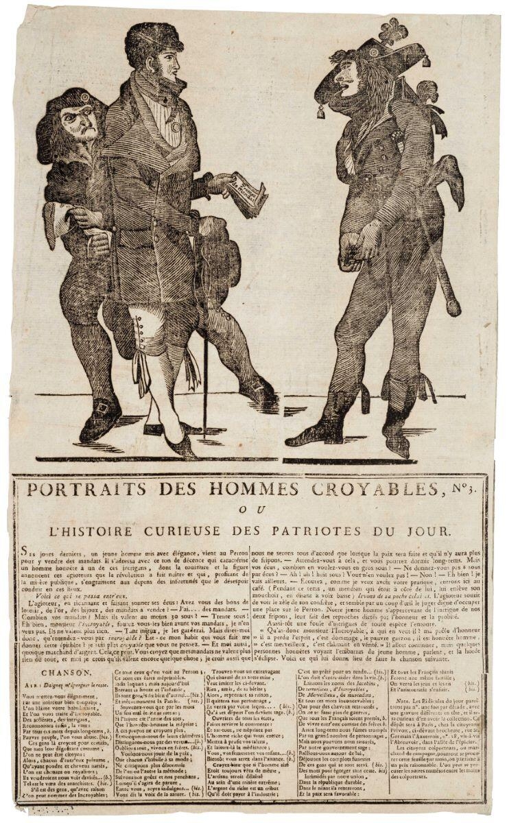 PORTRAITS DES HOMMES CROYABLES / OU / L’HISTOIRE CURIEUSE DES PATRIOTES DU JOUR. N° 3. (titre inscrit), Salvatore Tresca, 1797 vers,1799