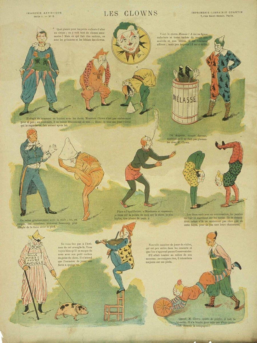 LES CLOWNS (titre inscrit), Petit, 1886 dépôt légal