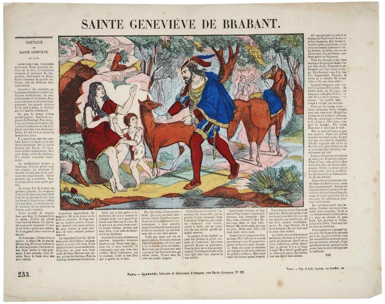 SAINTE GENEVIEVE DE BRABANT. 233. (titre inscrit), Charles-Eugène Glémarec, 1858
