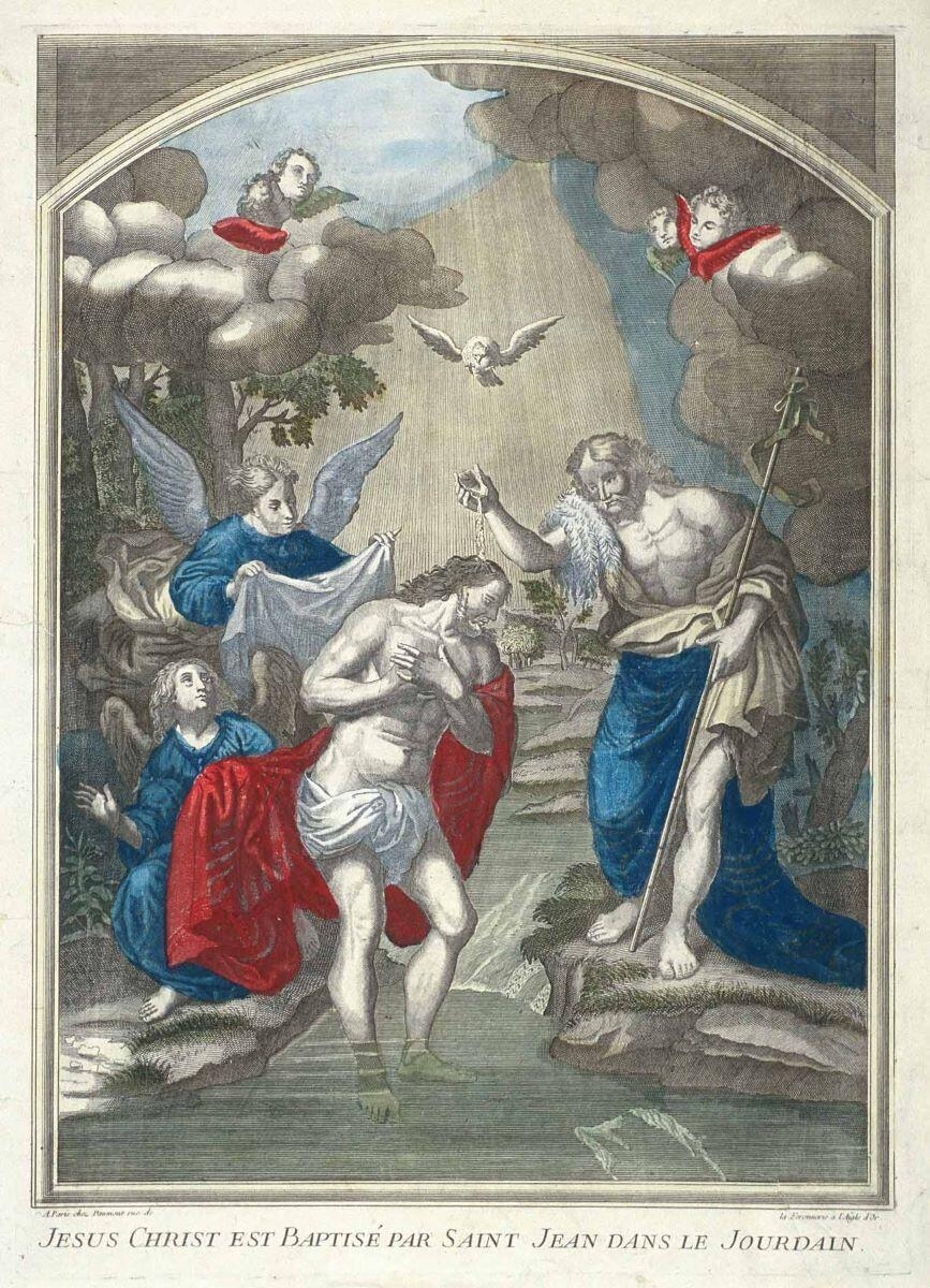 JESUS CHRIST EST BAPTISÉ PAR SAINT JEAN DANS LE JOURDAIN. (titre inscrit)_0