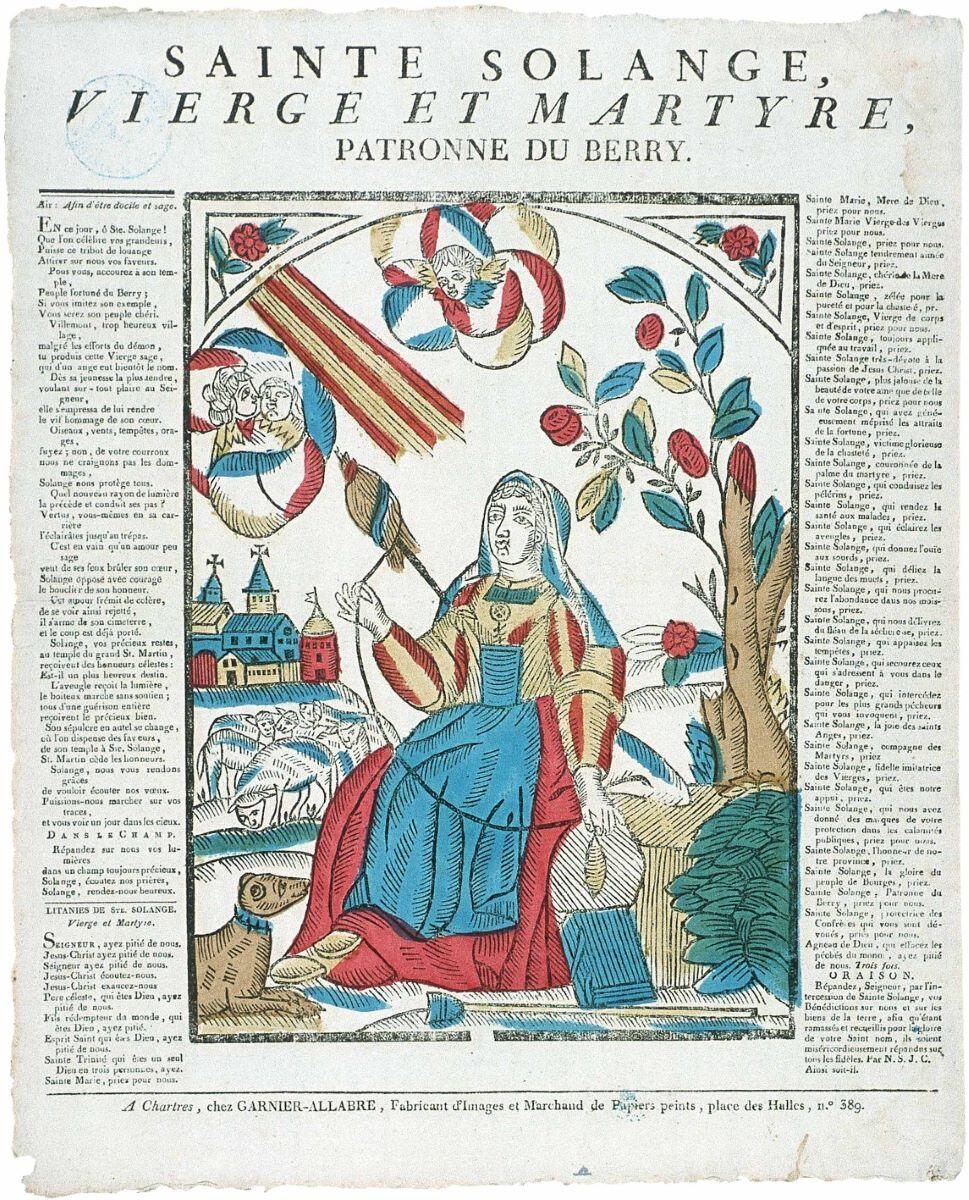 SAINTE SOLANGE, / VIERGE ET MARTYRE, / PATRONNE DU BERRY. (titre inscrit)_0