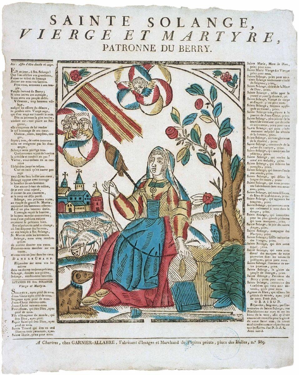 SAINTE SOLANGE, / VIERGE ET MARTYRE, / PATRONNE DU BERRY. (titre inscrit)_0