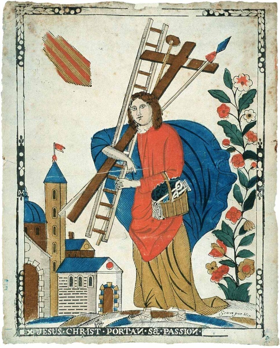 JESUS . CHRIST . PORTAN . Sa . PASSION . (titre inscrit) ; Christ aux instruments de la Passion (titre factice), Thomas Blin, 1772-1828