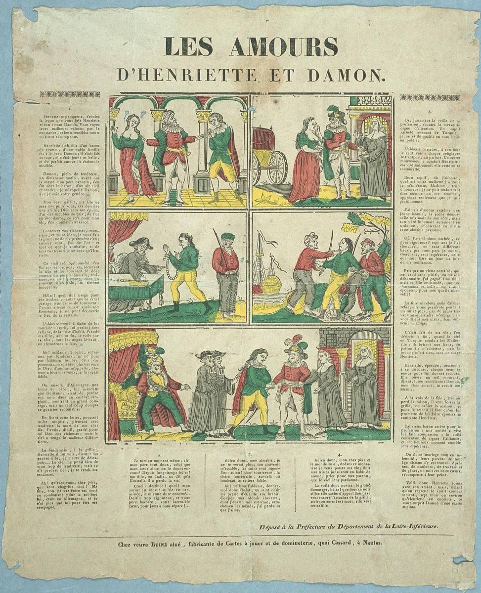 LES AMOURS / D'HENRIETTE ET DAMON. (titre inscrit), Jean-Baptiste Mercier, 1834-1836