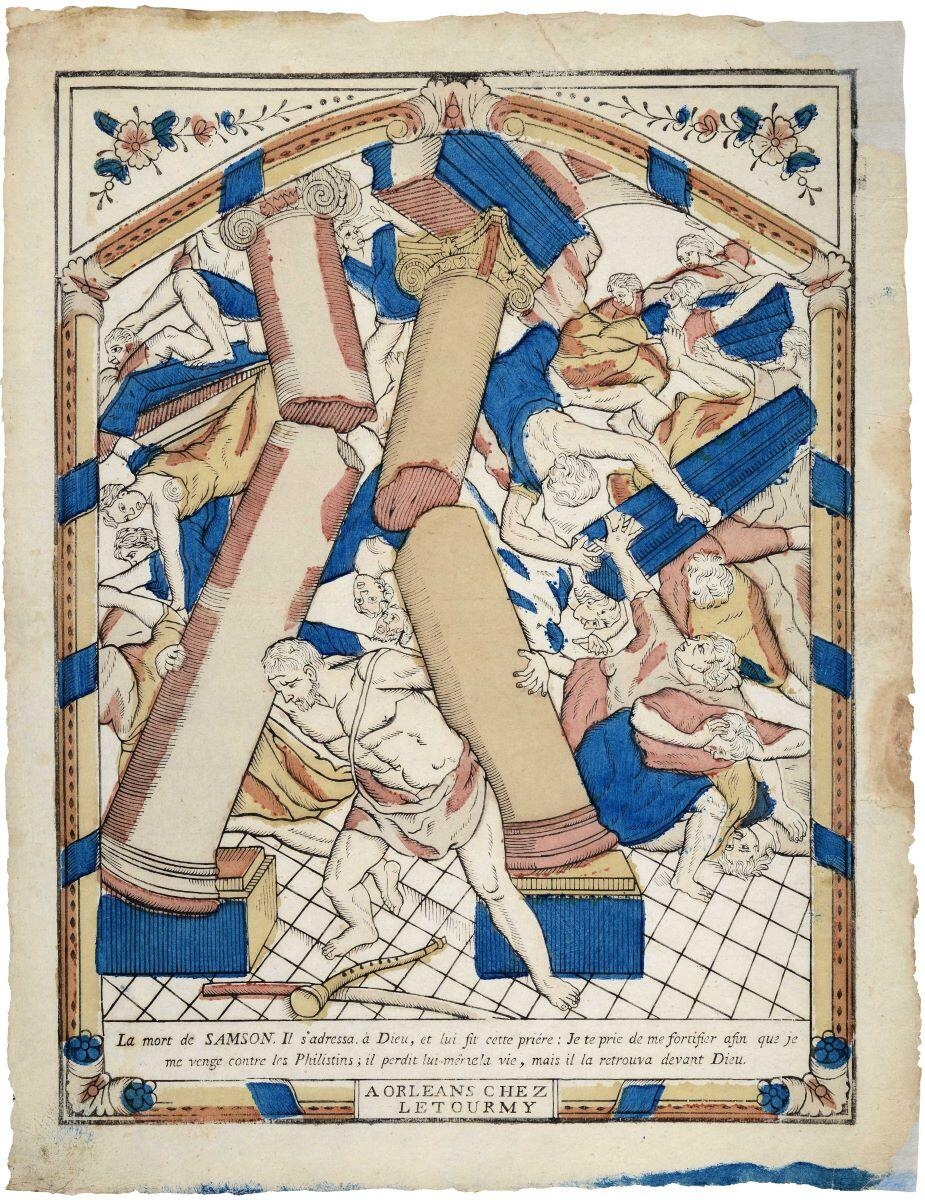 La mort de SAMSON. (titre inscrit), Jean-Baptiste Letourmy, 1774-1800