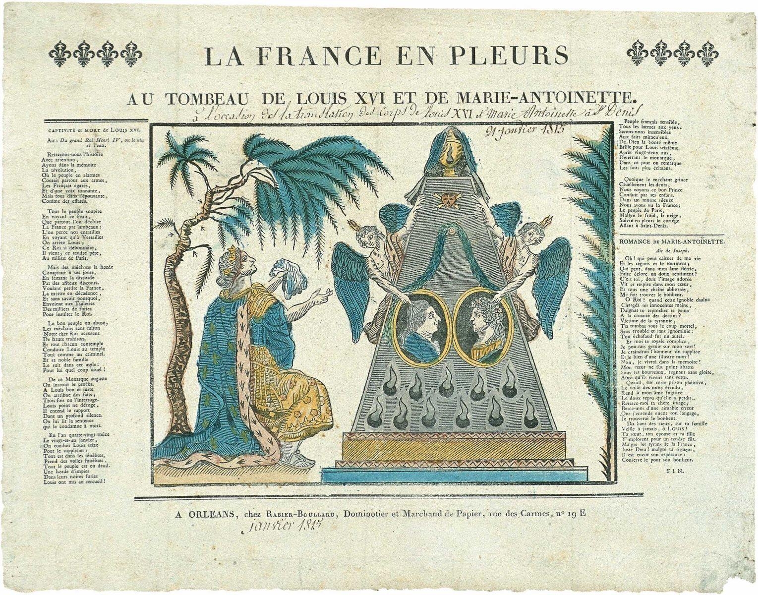 LA FRANCE EN PLEURS / AU TOMBEAU DE LOUIS ET DE MARIE-ANTOINETTE. (titre inscrit)_0