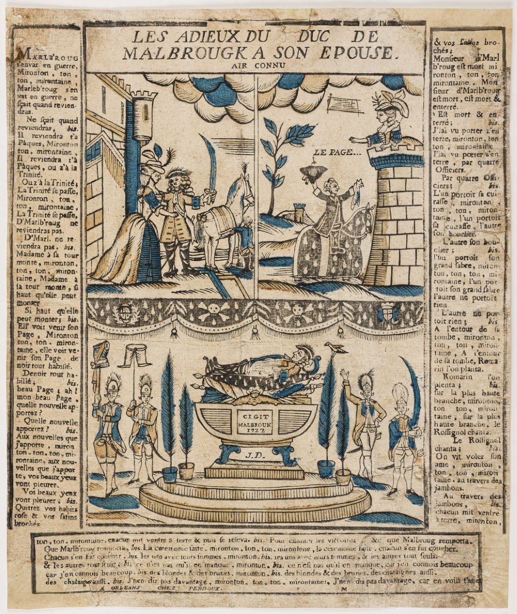 LES ADIEUX DU DUC DE / MALBROUGK A SON EPOUSE. (titre inscrit), Pierre-Fiacre Perdoux, 1781-1782