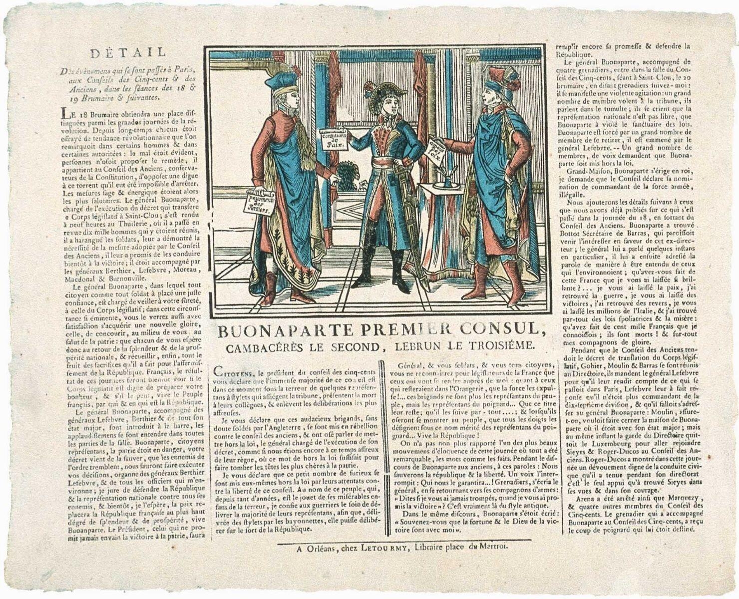 BUONAPARTE PREMIER CONSUL, / CAMBACERES LE SECOND, LEBRUN LE TROISIEME. (titre inscrit)_0