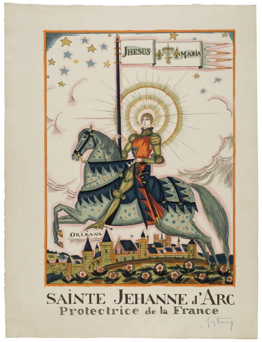 SAINTE JEHANNE d’ARC / Protectrice de la France (titre inscrit), Guy Arnoux, 1935 vers