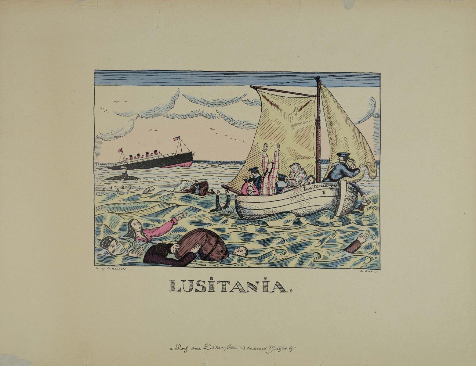 LUSITANIA. (titre inscrit), Guy Arnoux, 1915 après