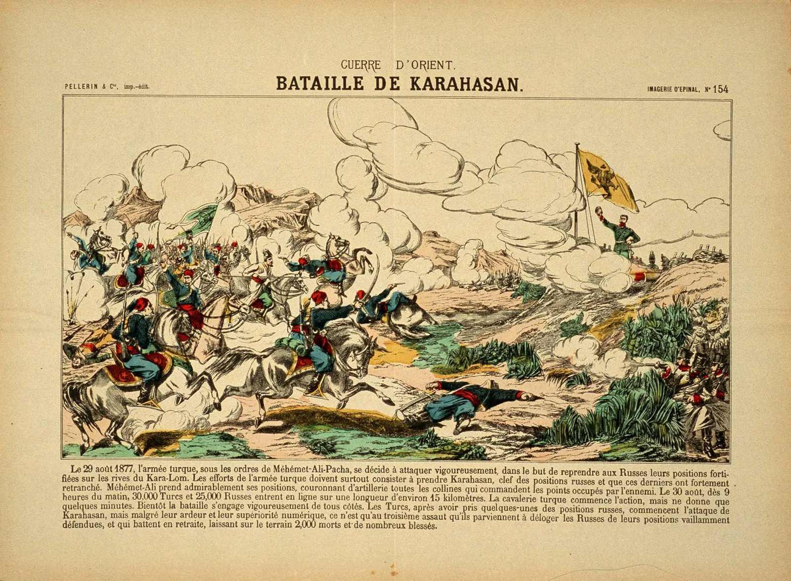 GUERRE D'ORIENT. / BATAILLE DE KARAHASAN. (titre inscrit), 4e quart 19e siècle