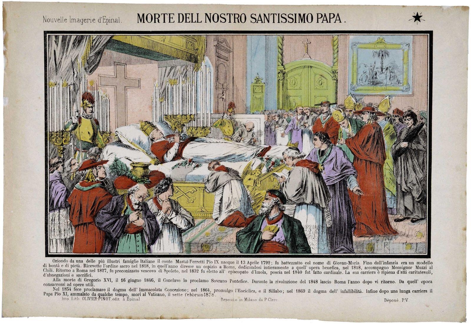 MORTE DELL NOSTRO SANTISSIMO PAPA. (titre inscrit it.) ;  MORT DE N.S. LE PAPE PIE.IX. (titre factice)_0