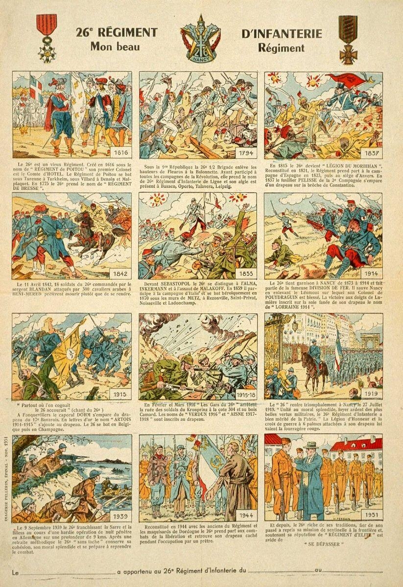 26e REGIMENT D’INFANTERIE / Mon beau Régiment (titre inscrit), Henri Ferran, 1951 de