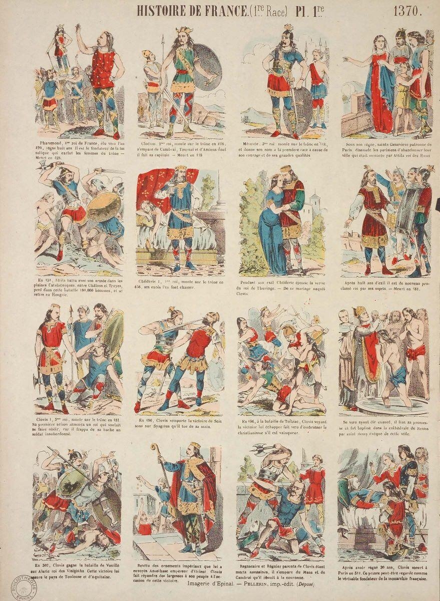 HISTOIRE DE FRANCE. (1re.. Race) PL. 1re.. 1370. (titre inscrit), Pellerin, 1884-1890