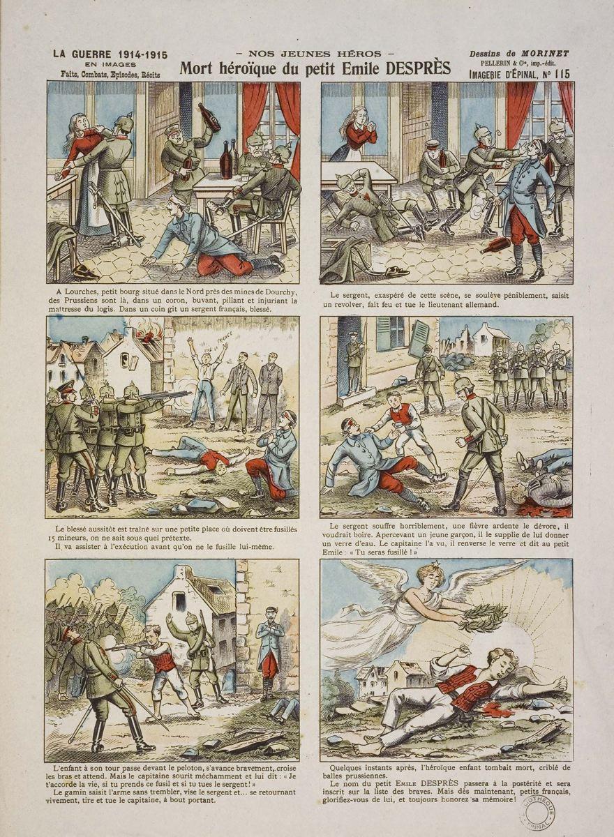 - NOS JEUNES HÉROS - / Mort héroïque du petit Emile DESPRÈS (titre inscrit), Louis Georges Albert Morinet, 1915