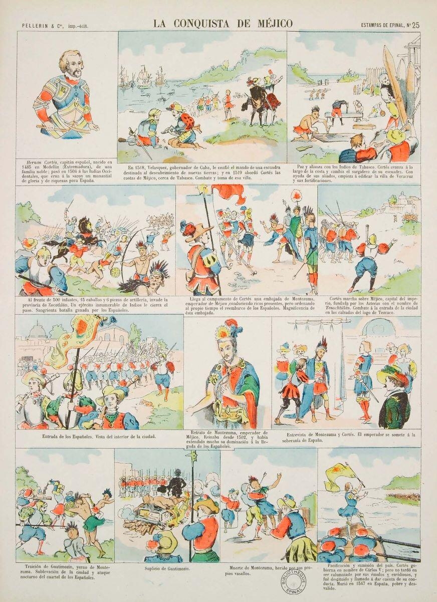 LA CONQUISTA DE MEJICO (titre inscrit, esp.) ; La conquête du Mexique (titre factice), Georges Meunier, 1894 vers
