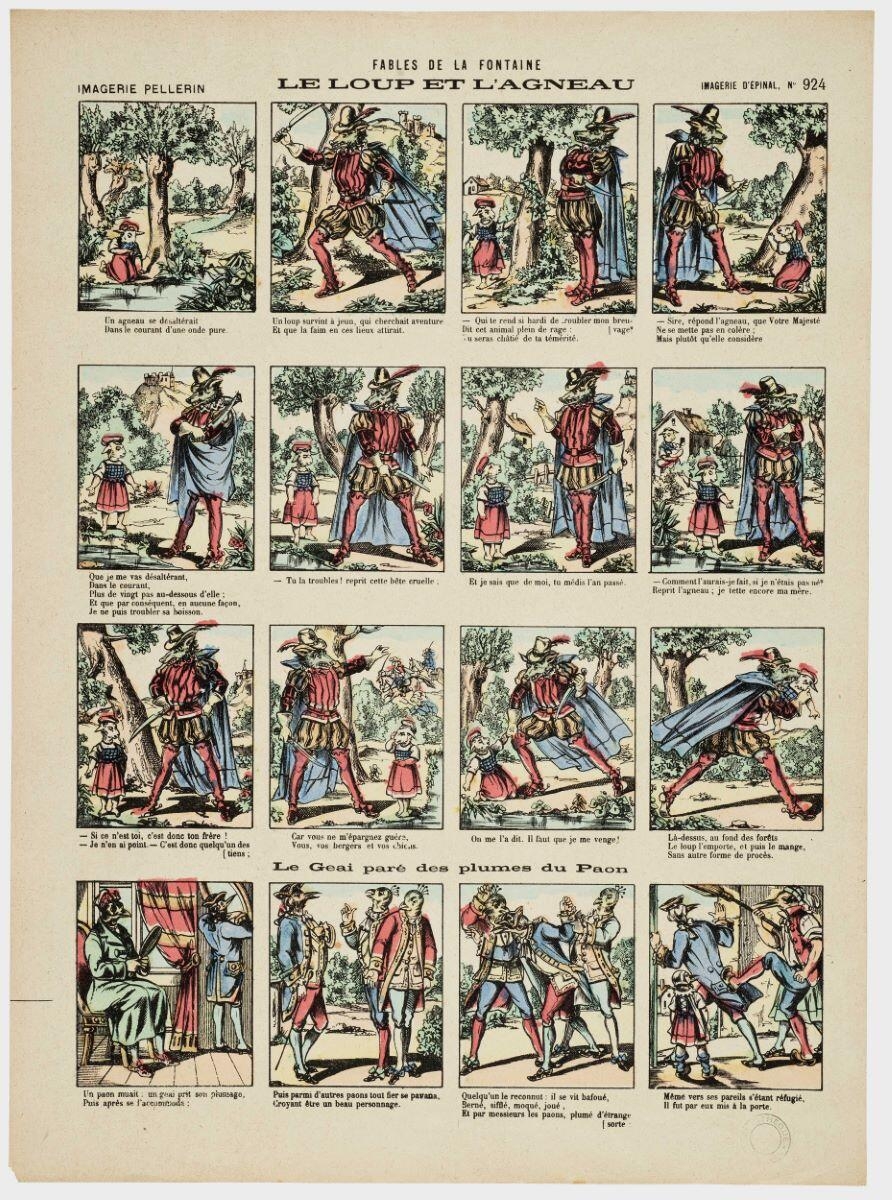 FABLES DE LA FONTAINE / LE LOUP ET L'AGNEAU / Le Geai paré des plumes du Paon (titre inscrit)_0