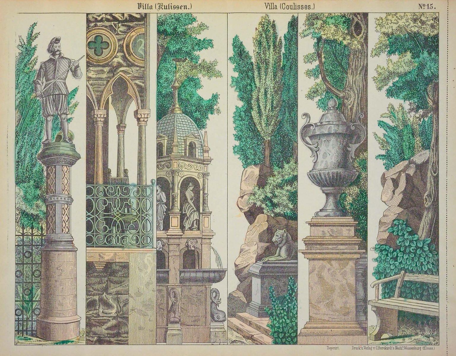 Villa (Coulisses.) N° 15. (titre inscrit, fr., all.), Charles successeurs Burckardt, 1888-1906