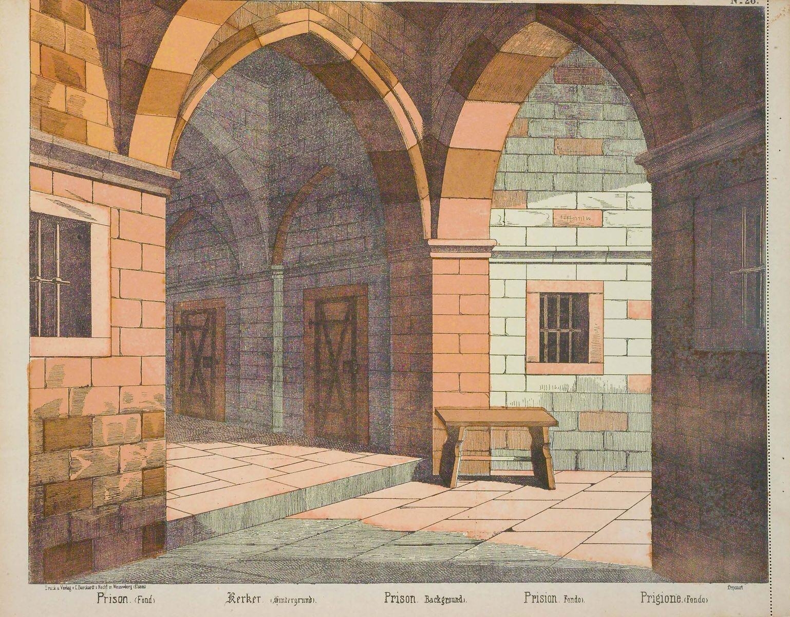 Prison. (Fond) [N° 28.] (titre inscrit, fr., all., angl., esp., it.), Charles successeurs Burckardt, 1888-1906