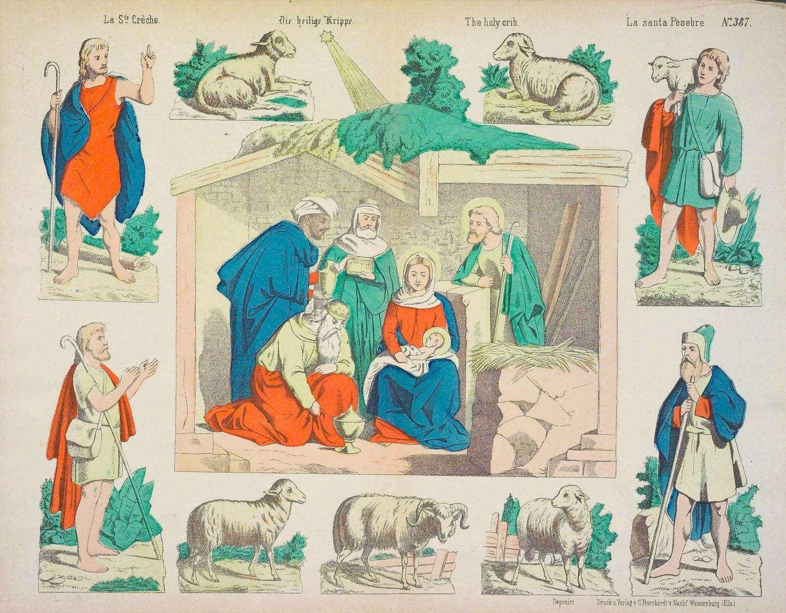 La Ste. Crèche. N°387. (titre inscrit, fr., all., angl., esp.), Charles successeurs Burckardt, 1888-1906