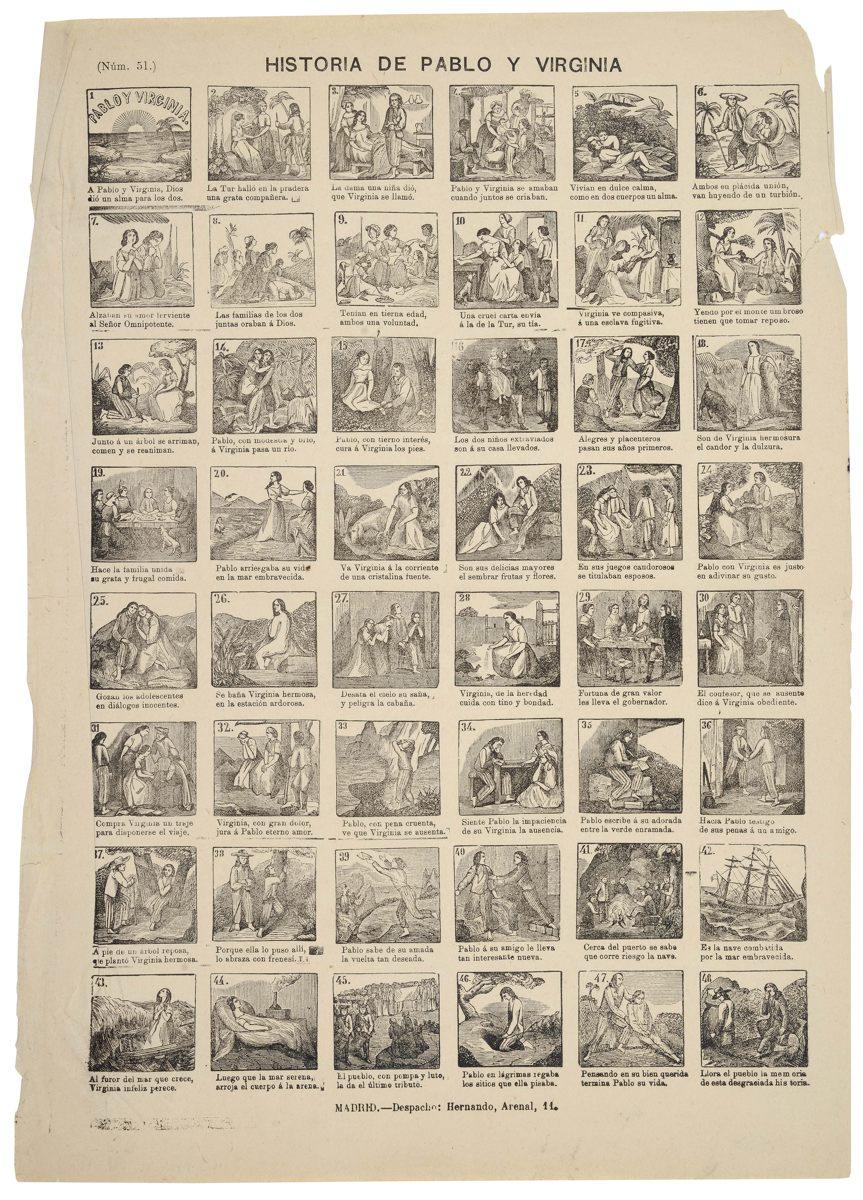 HISTORIA DE PABLO Y VIRGINIA (titre inscrit, esp.) ; Histoire de Paul et Virginie (titre factice), 3e quart 19e siècle, 4e quart 19e siècle