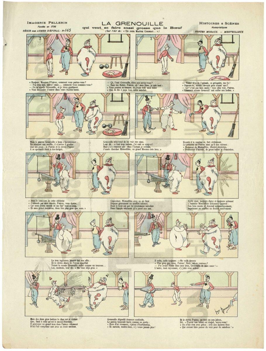 LA GRENOUILLE / qui veut se faire aussi grosse que le Boeuf (titre inscrit), Henry Hennault, 1891 dépôt légal