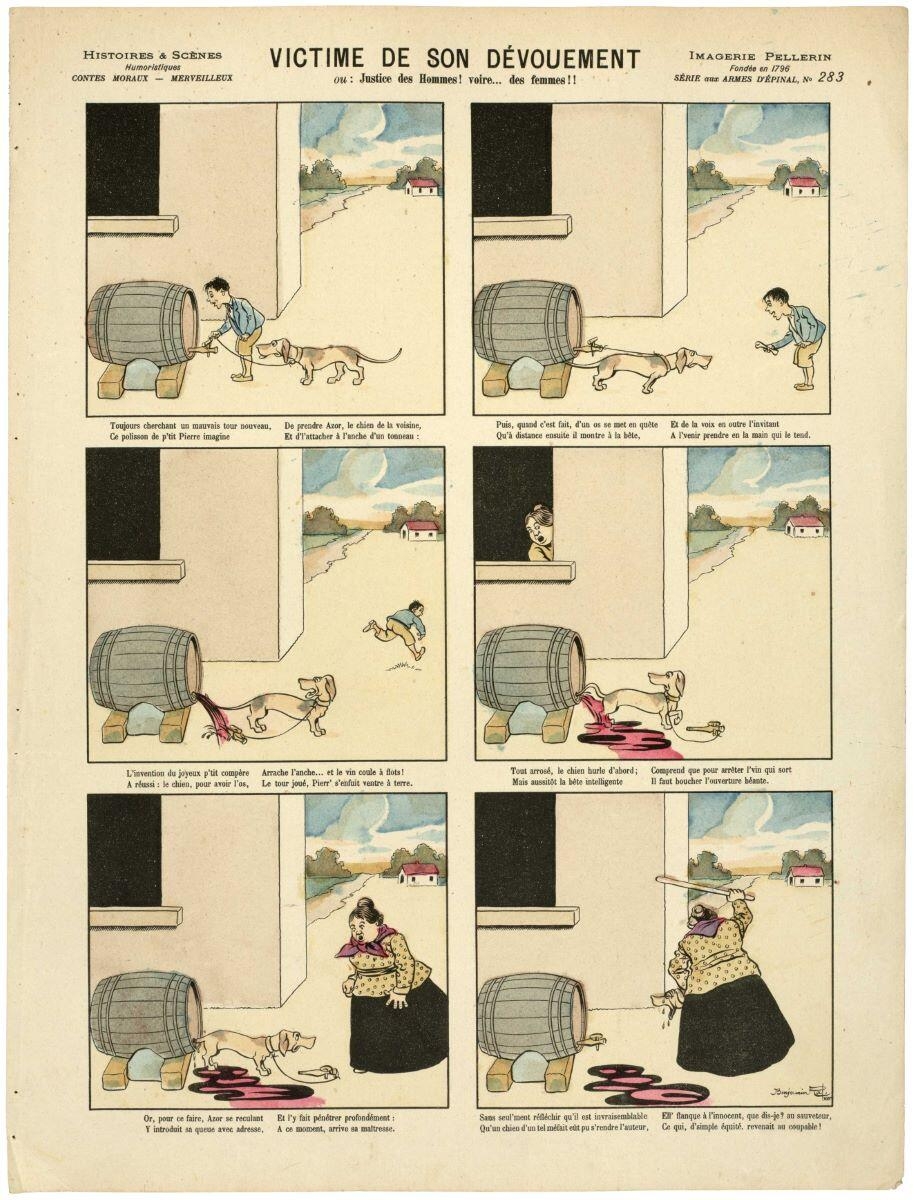 VICTIME DE SON DÉVOUEMENT (titre inscrit), Benjamin Rabier, 1899 dépôt légal