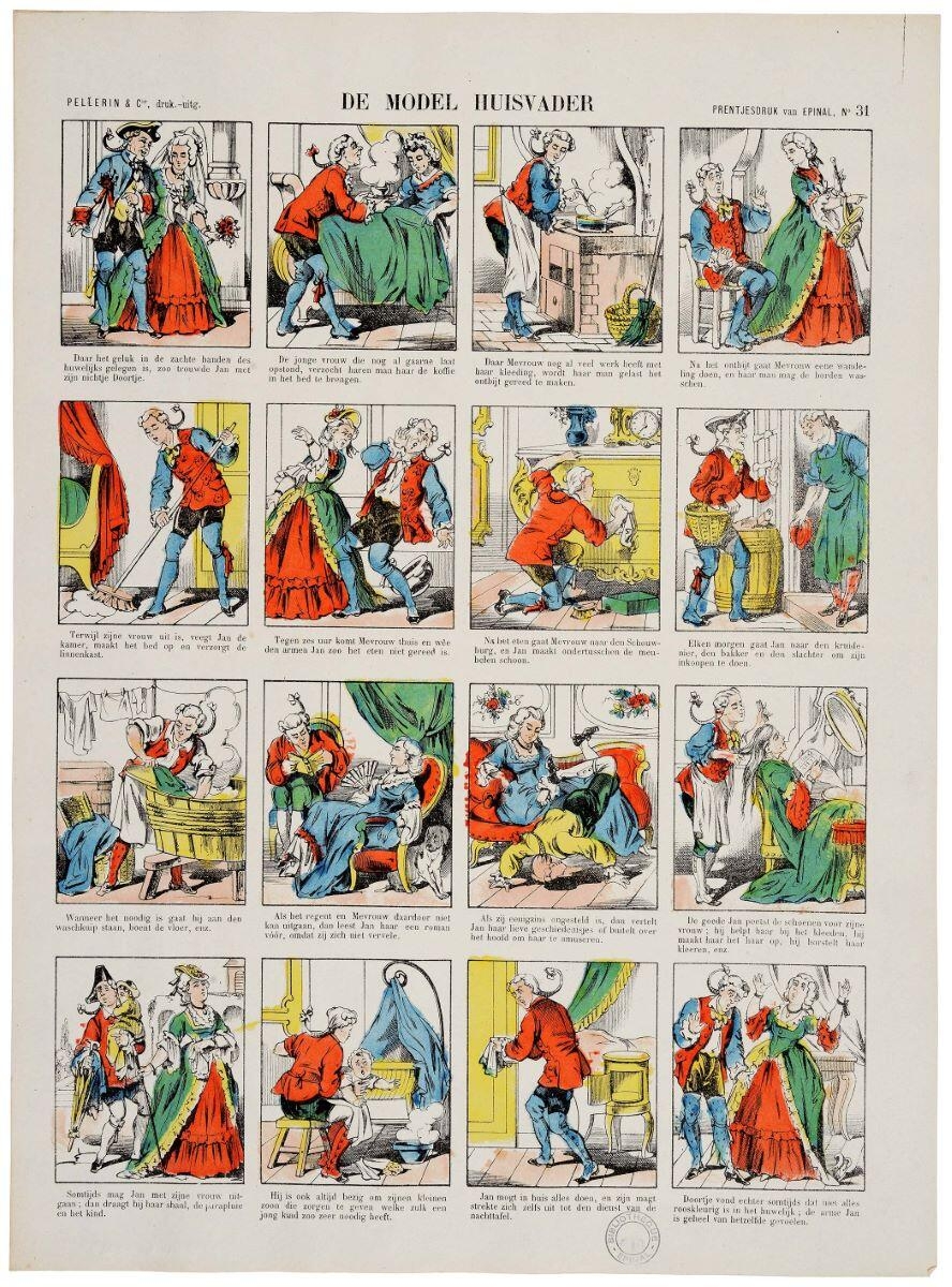 DE MODEL HUISVADER (titre inscrit, néerl.) ; L'époux modèle (titre factice), Pellerin & Cie, 4e quart 19e siècle
