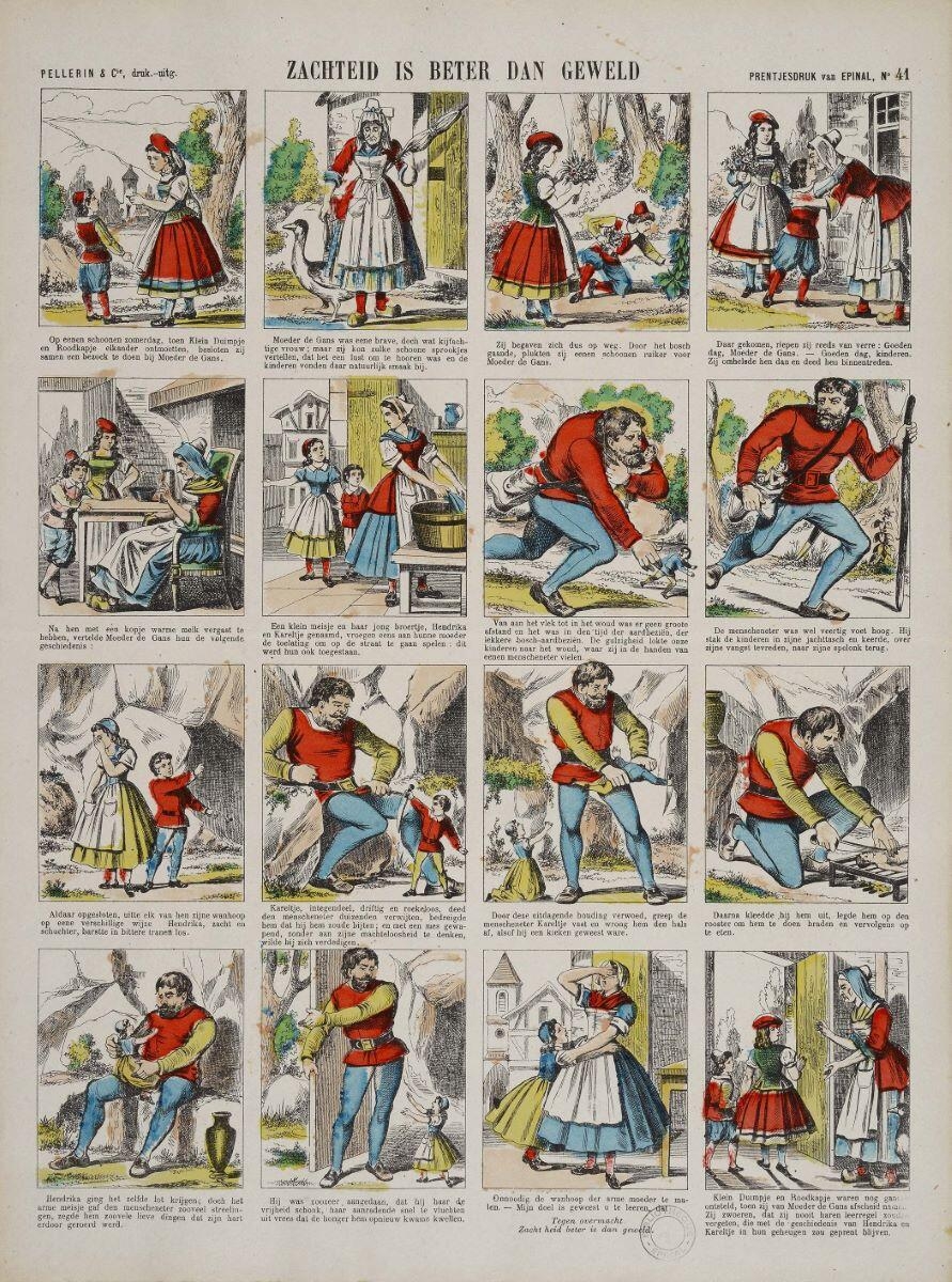 ZACHTEID IS BETER DAN GEWELD (titre inscrit, néerl.) ; Mieux vaut douceur que violence (titre factice), Pellerin & Cie, 4e quart 19e siècle